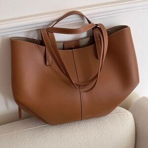 Polene Brown Leather Tote Bag